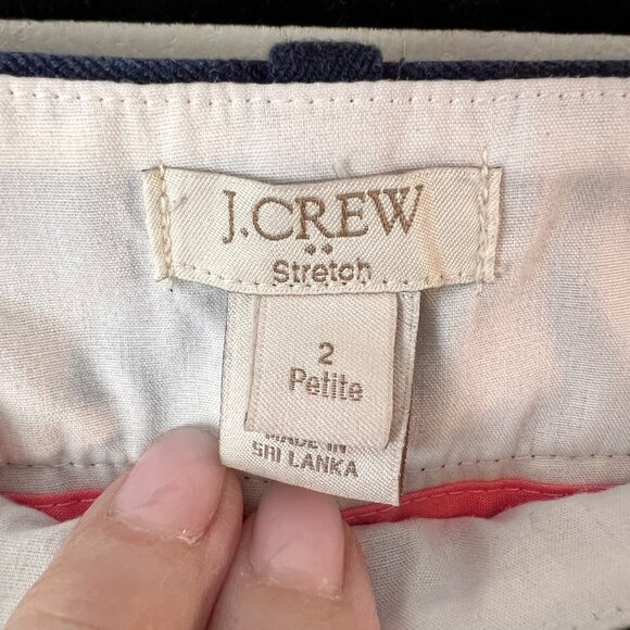 Ladies J Crew Slacks Size 2P Navy Side Zip Skinny‎ Stretch Ankle - Picture 3 of 5